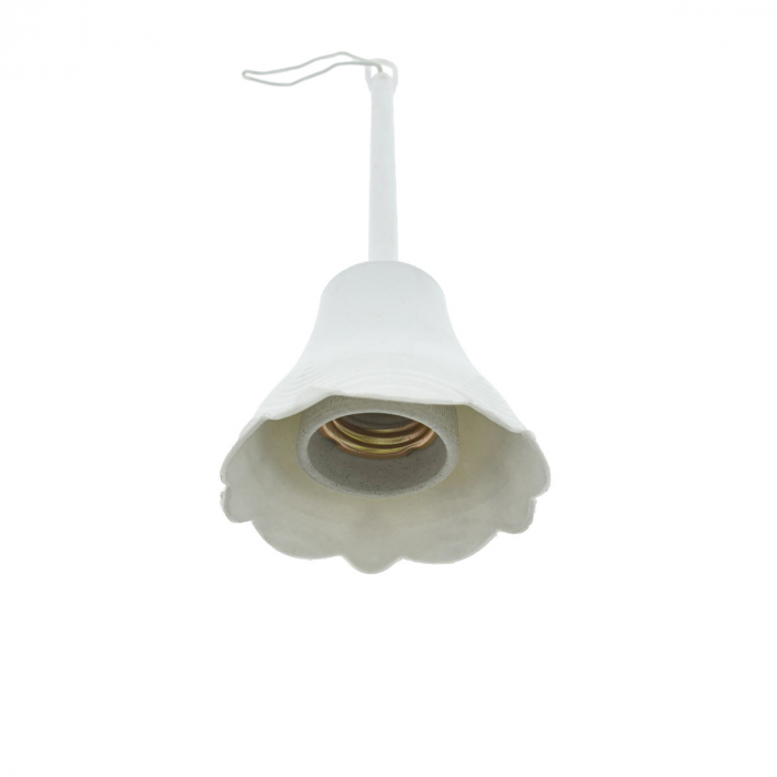 Tija cu dulie tip E27, ceramic, lungime 155mm, 10A, 230V, 40423, alba [2]