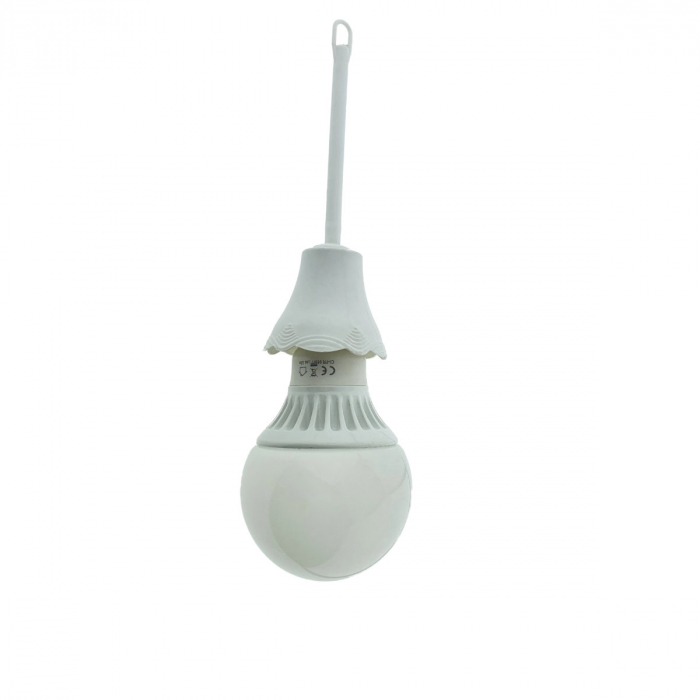 Tija cu dulie tip E27, ceramic, lungime 155mm, 10A, 230V, 40423, alba [5]