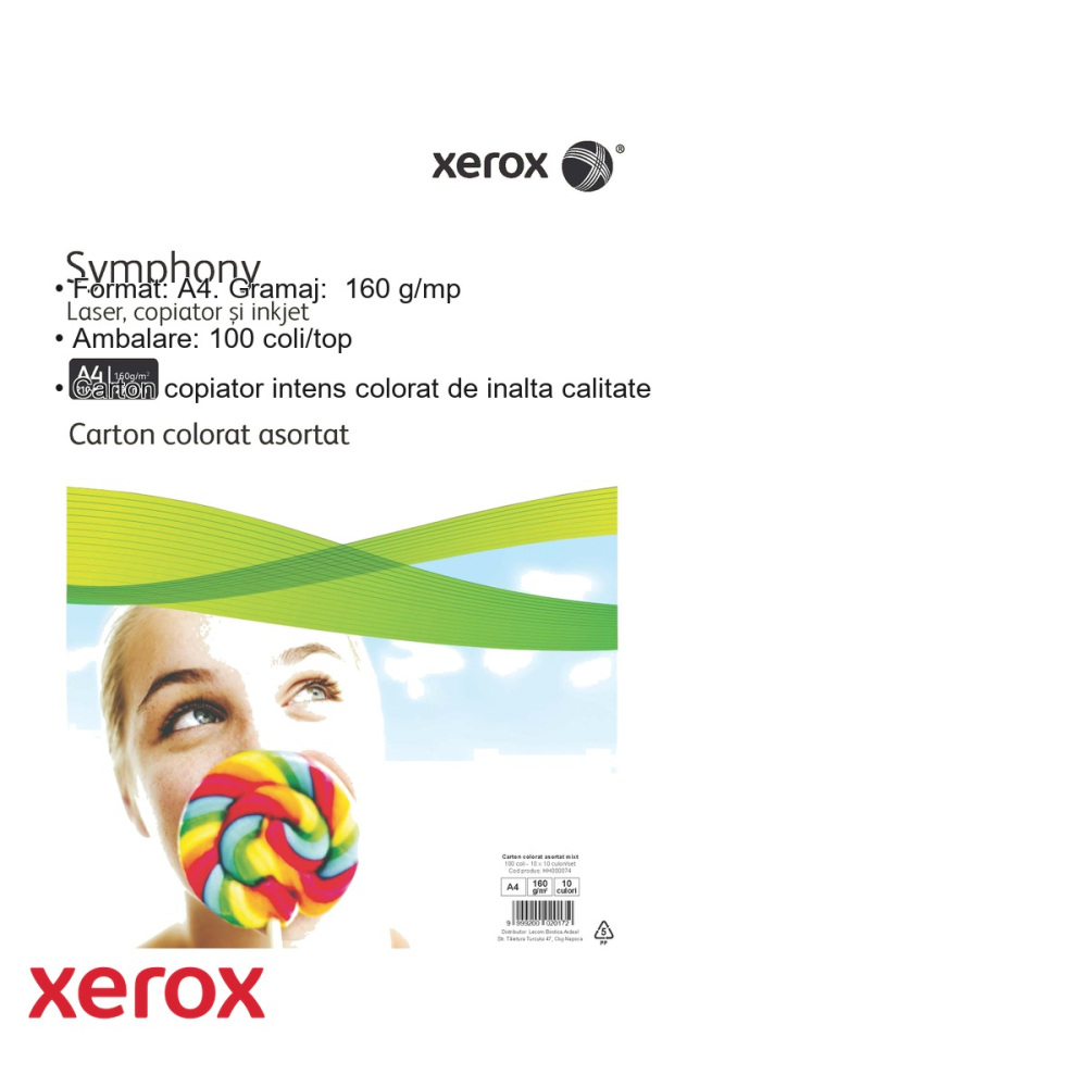 Top carton copiator colorat Xerox, A4, 160g, 100 coli, 10 culori asortate, pentru imprimante si copiatoare [3]