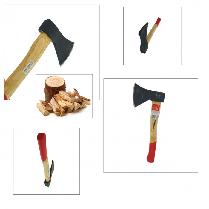 Topor 600g cu lama de 105mm si maner de lemn cu lungime de 322 mm, TOP-10043 [5]