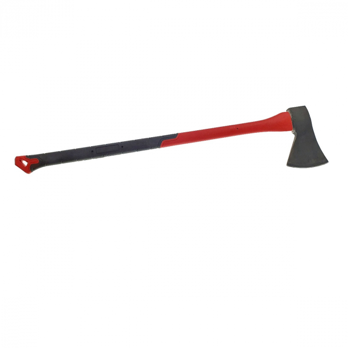 Topor pentru despicat, 2.45 Kg, cu coada din fibra si maner izolat anti-alunecare , lungime 88 cm, rosu cu negru [2]