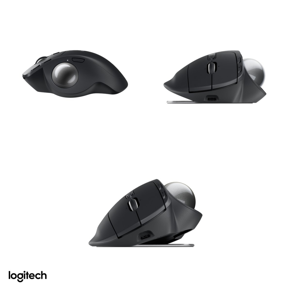 Trackball wireless Logitech MX Ergo S, Logi Bolt si Bluetooth, inclinare reglabila 0-20 de grade, clicuri silentioase, 8 butoane, acumulator USB-C 120 de zile, grafit, 910-007260 [4]