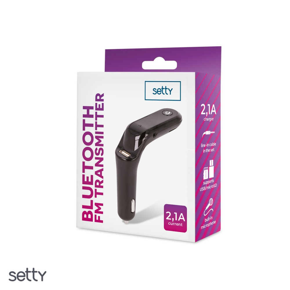 Transmitator FM Setty bluetooth TFM-02, USB tip A, 10,50 W, 2,10 A, Negru [4]