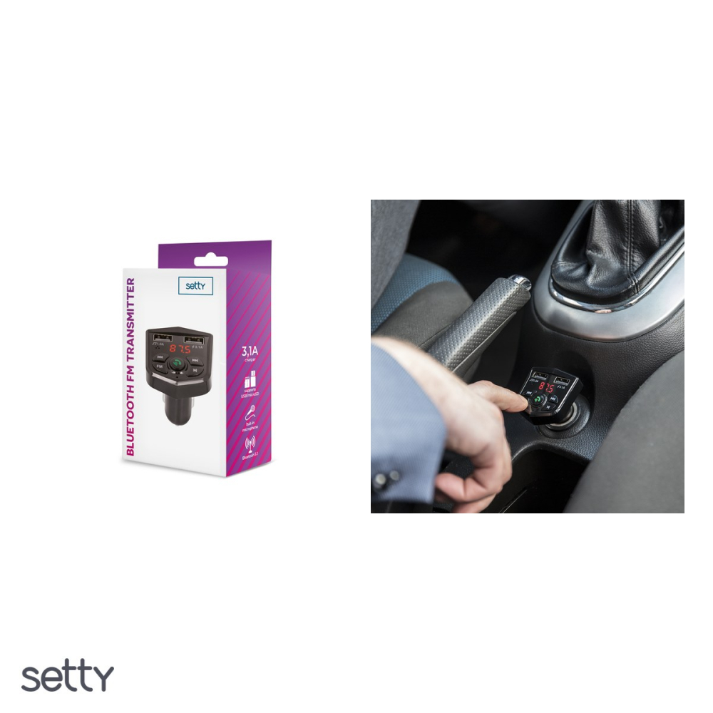 Transmitator FM Setty Bluetooth TFM-03, 3,10 A, Negru [4]