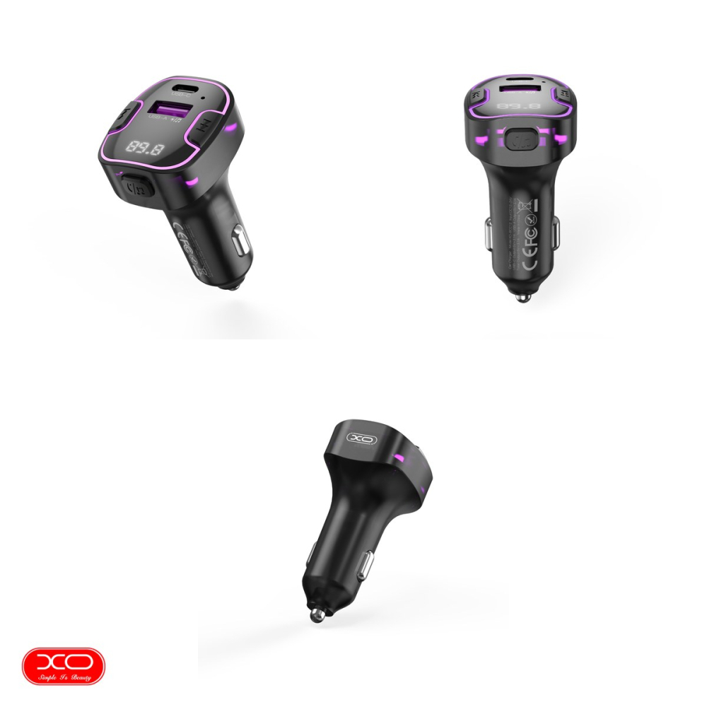 Transmitator FM XO BCC12 Bluetooth MP3 incarcator auto 3,1A, USB tip A, USB-C, 15 W, 3,10 A, Negru [4]