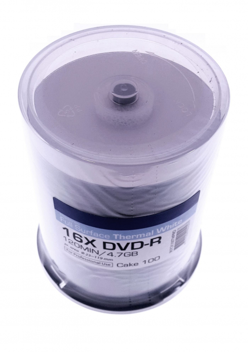 TRAXDATA DVD-R 4,7GB 16X PRO WHITE THERMAL PRINTABLE C100 907CK100THPRO [1]