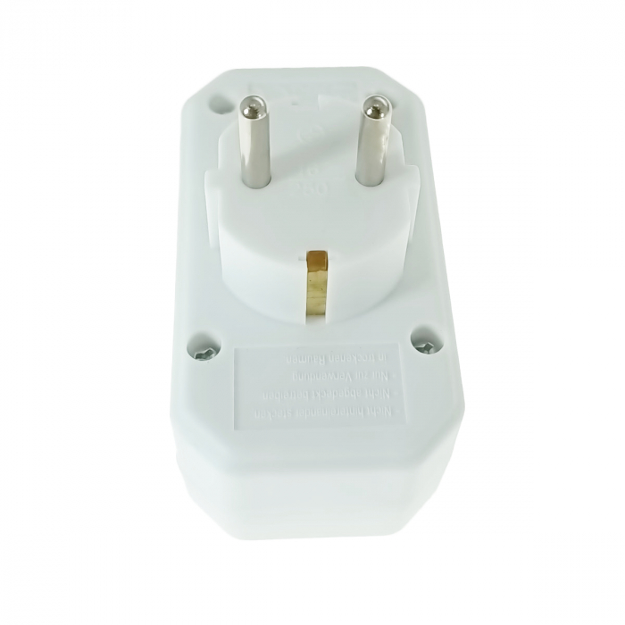 Triplu stecher clasic pentru priza retea cu 1xSchuko si 2xEuro, 21904, 3680W, 250V, 16A, alb [3]