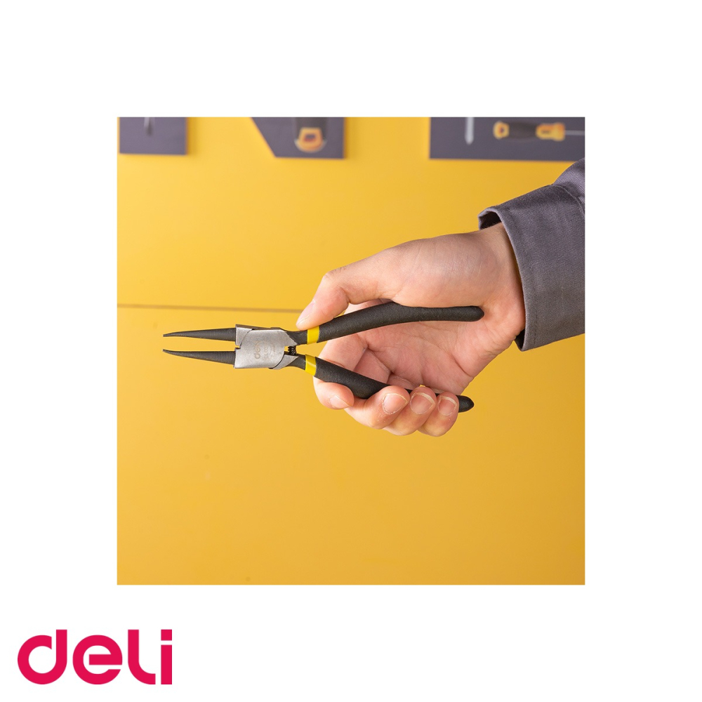 Trusa 4 clesti cu varf subtire Deli, 7 inch, design curbat, pentru lucrari de precizie [5]