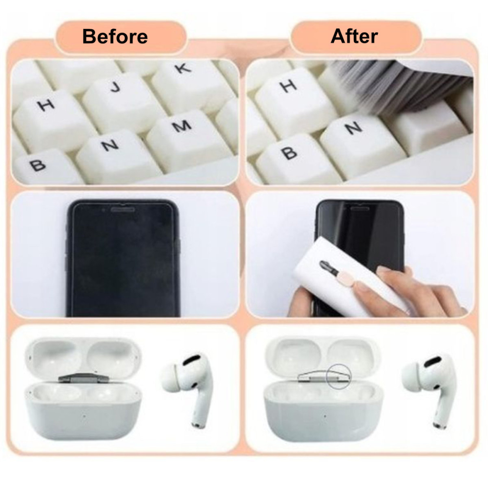 Trusa de curatare electronice 6 in 1 cu spray, perie, extractor taste pentru ecrane, tastaturi, casti, camera foto, set complet [4]