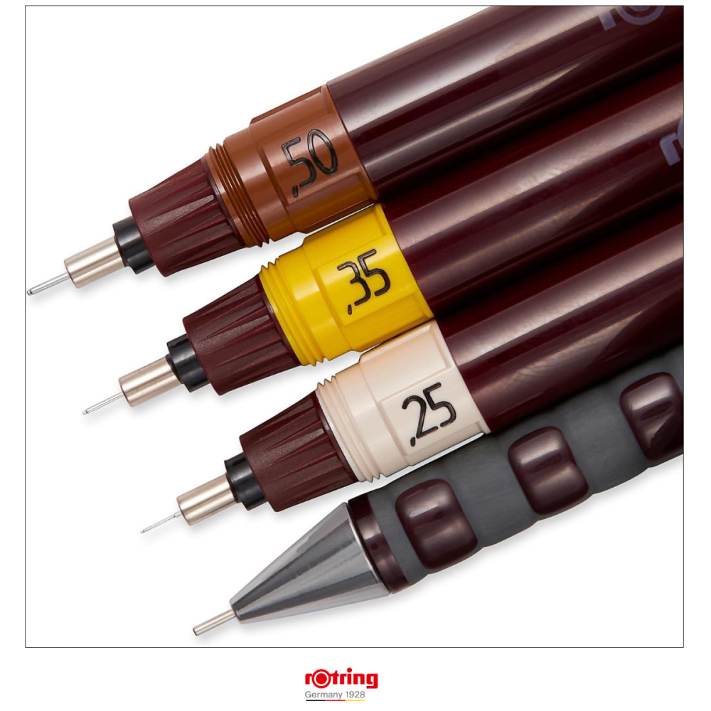 Trusa Isograph College Rotring pentru Desen Tehnic, Set Profesional cu 3 Stilouri, Creion si Accesorii [4]