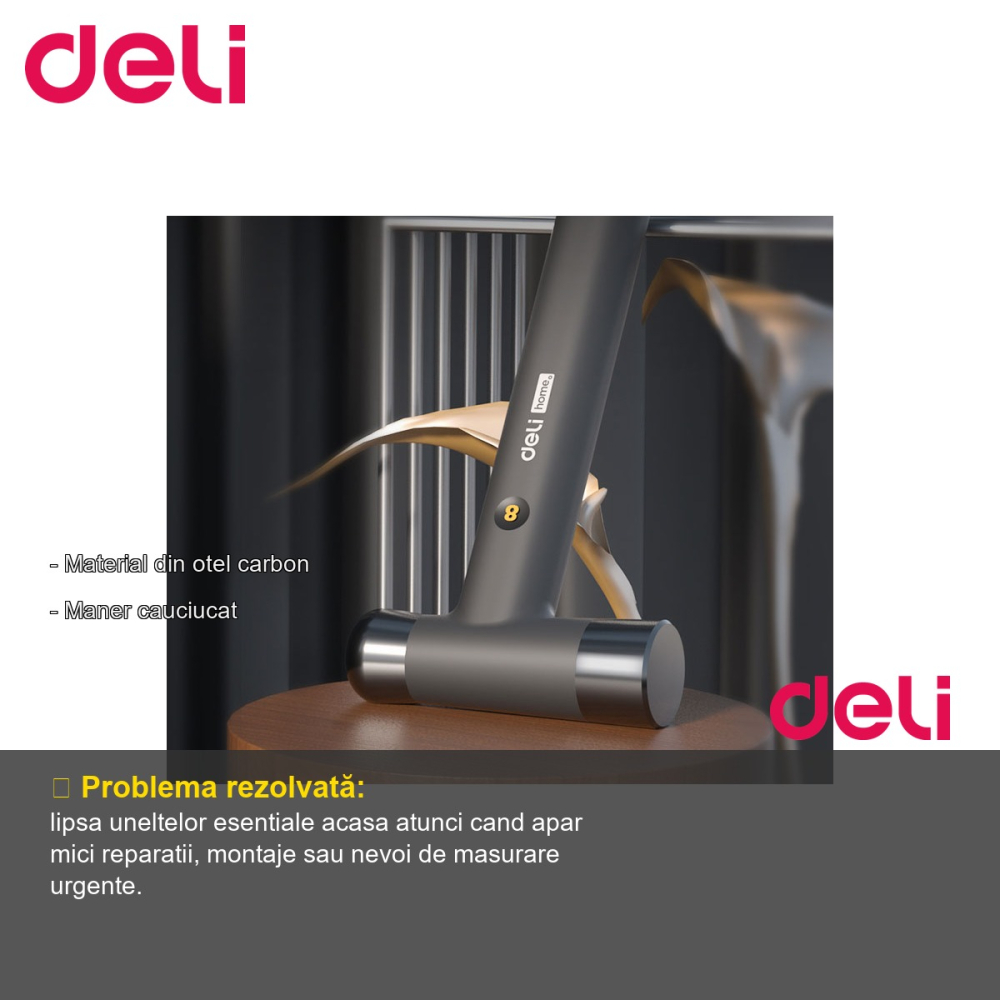 Trusa scule Deli Home Series, 6 piese de baza, otel carbon, maner cauciucat, pentru uz casnic [2]
