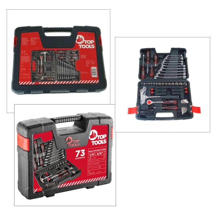 Set chei si accesorii, Top Tools, 73 bucati, 1/4'', 3/8'' [3]