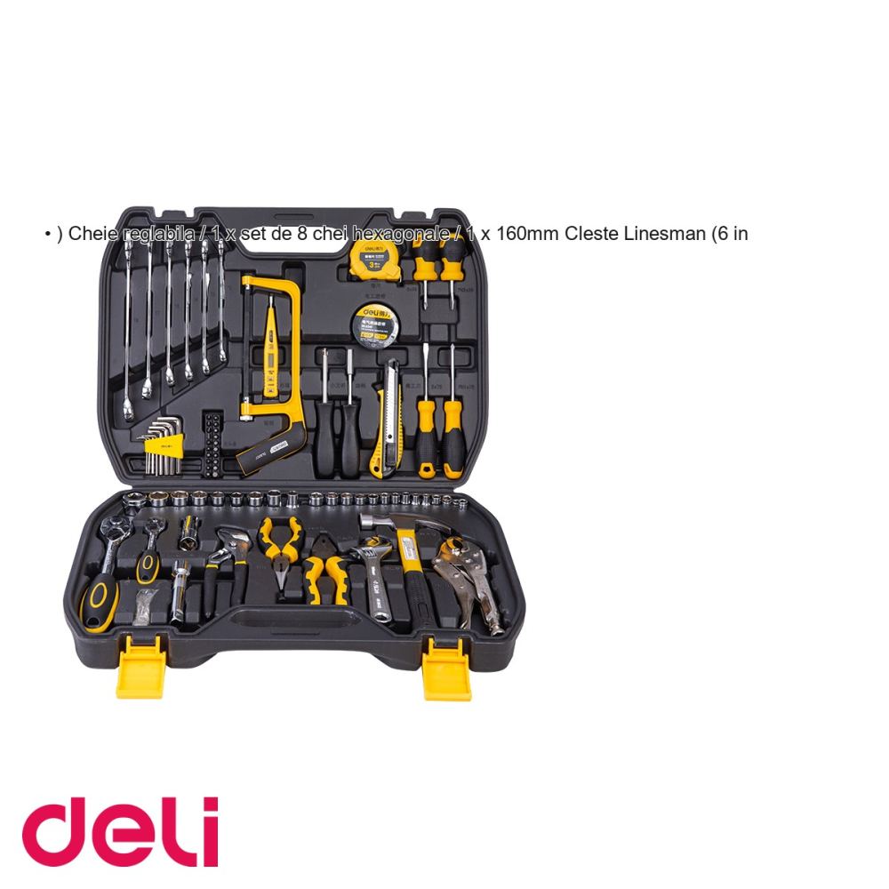 Trusa scule multifunctionala Deli, 79 piese, set complet pentru reparatii si bricolaj acasa [3]