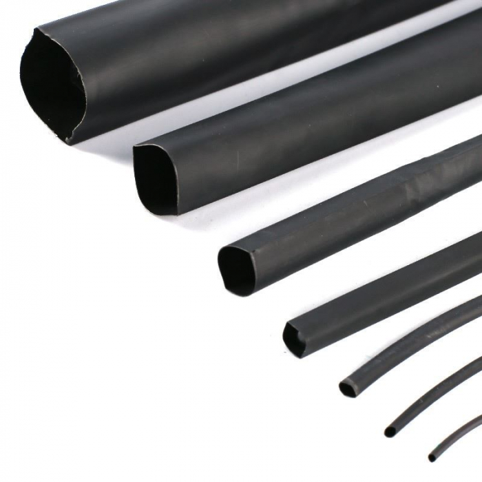 Tub termocontractabil RSFR, izolare si protectie,1mm, lungime 1m, negru [5]