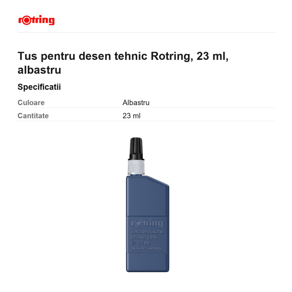 Tus pentru desen tehnic Rotring, 23 ml, albastru [3]