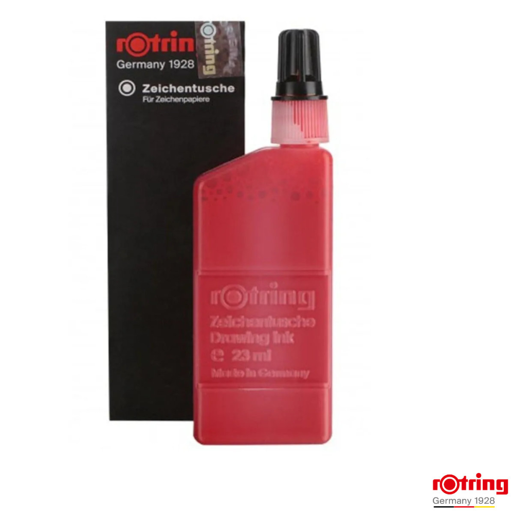 Tus pentru Desen Tehnic Rotring 23ml Rosu cu Picurator, Permanent si Rezistent, pentru Grafica, Planse si Notatii [2]