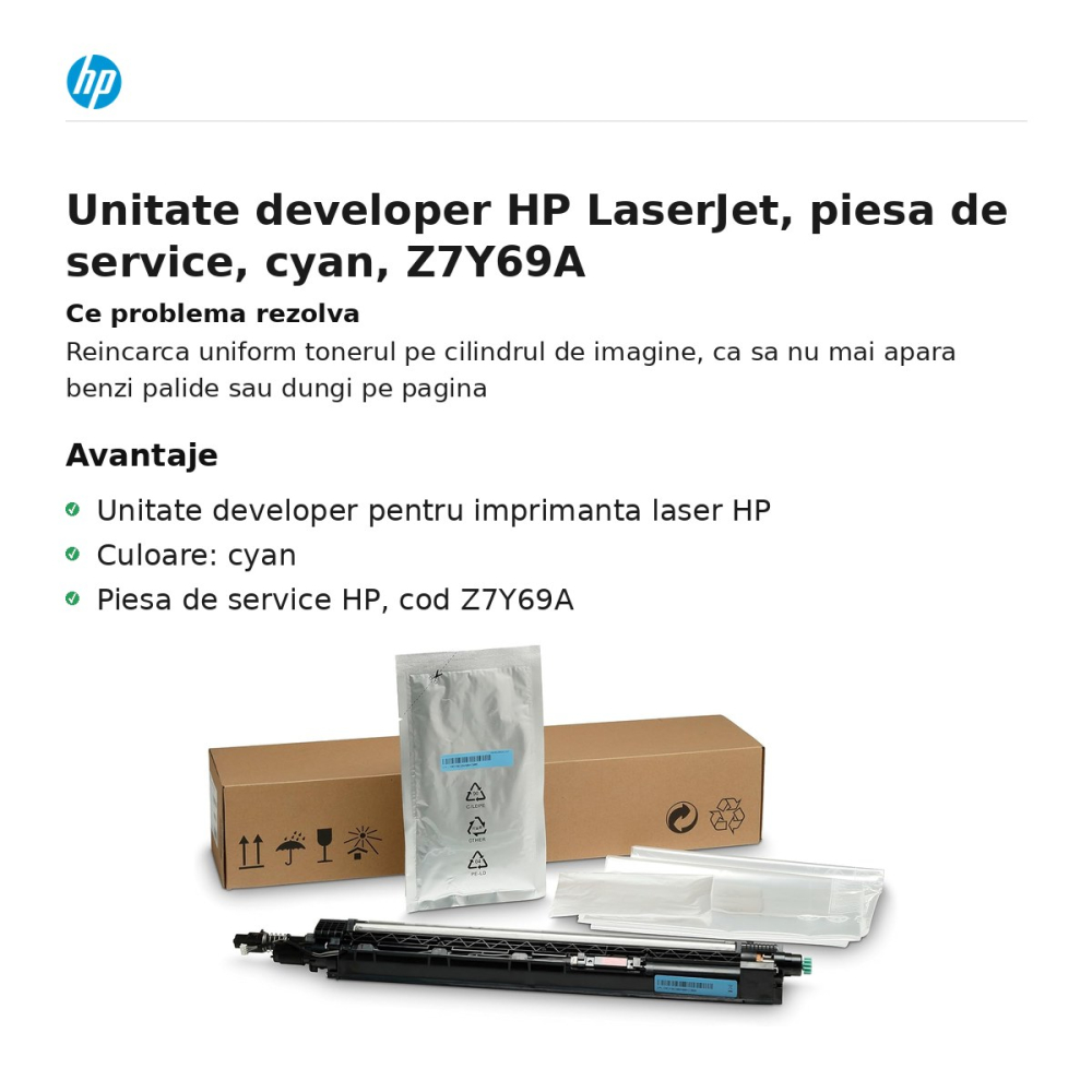 Unitate developer HP LaserJet, piesa de service, cyan, Z7Y69A [2]