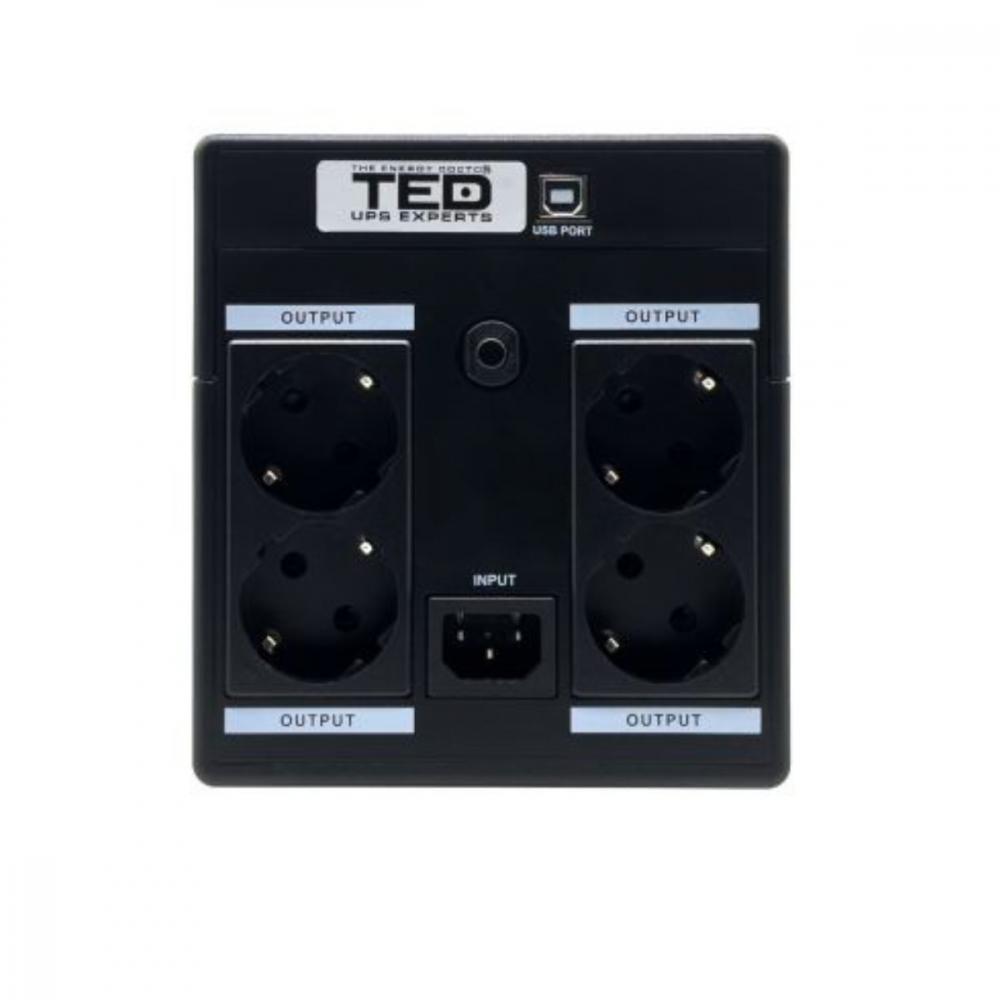 UPS Line Interactive 1100VA 600W LCD 4 Iesiri Schuko Management USB AVR pentru Retelistica & Electronice Casnice TED Electric TED004628 [3]