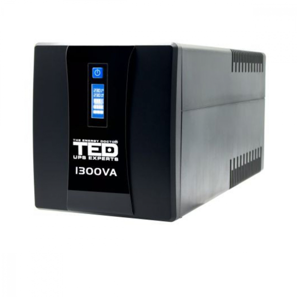 UPS Line Interactive 1300VA 750W LCD 4 Iesiri Schuko Management USB AVR pentru Servere Mici & Retelistica TED Electric TED004635 [4]
