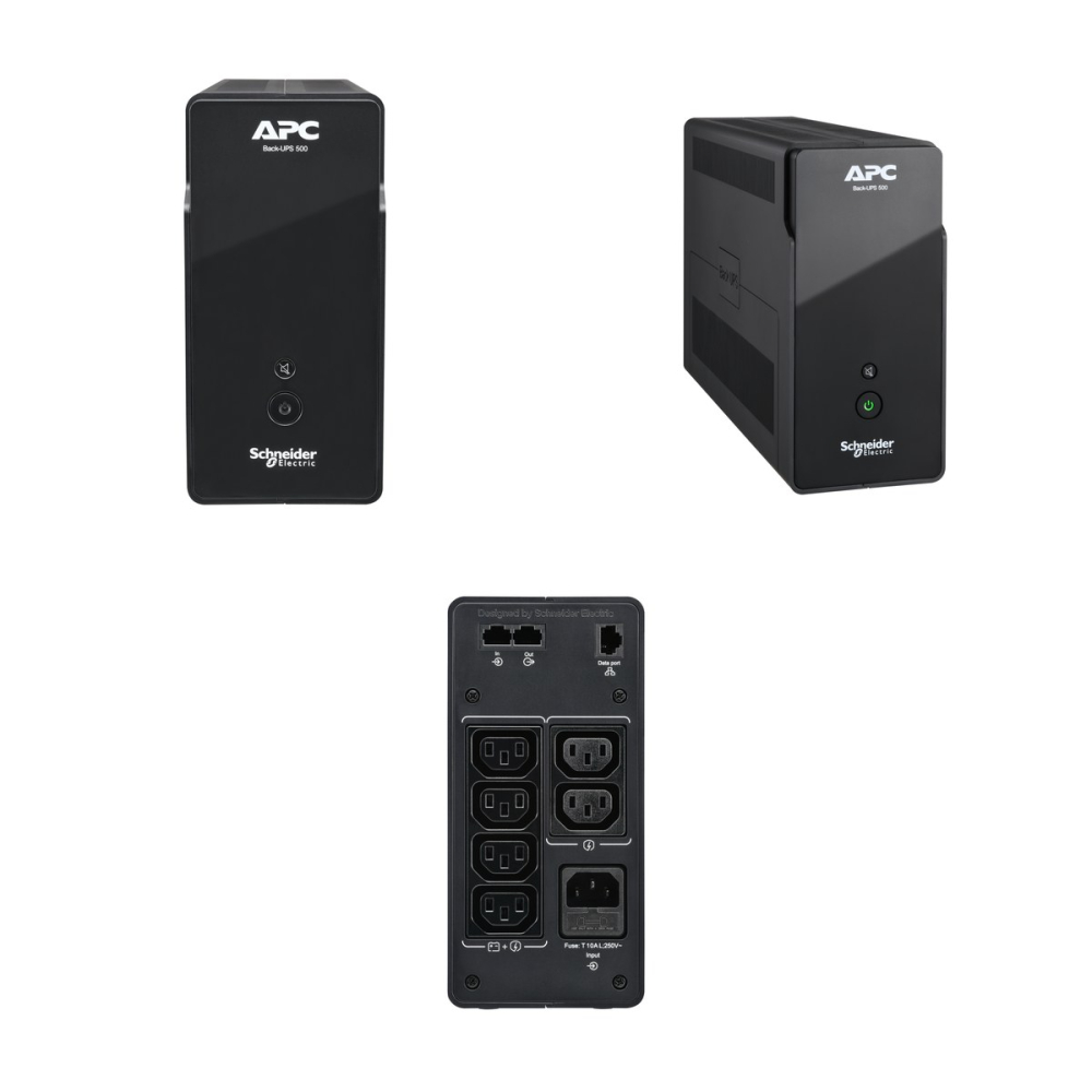 UPS line interactive APC Back-UPS 500VA, 300 W, 6 prize IEC C13, port USB, tower, negru, BK500G2I [4]