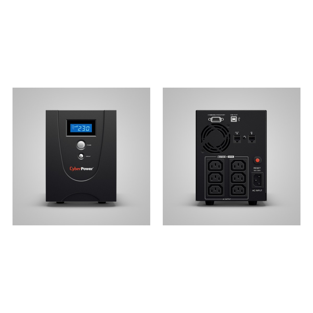 UPS line interactive CyberPower VALUE2200EILCD, 2200 VA / 1320 W, AVR, 6 prize IEC C13, ecran LCD, port USB, protectie RJ11/RJ45, carcasa metalica, tower, negru [4]