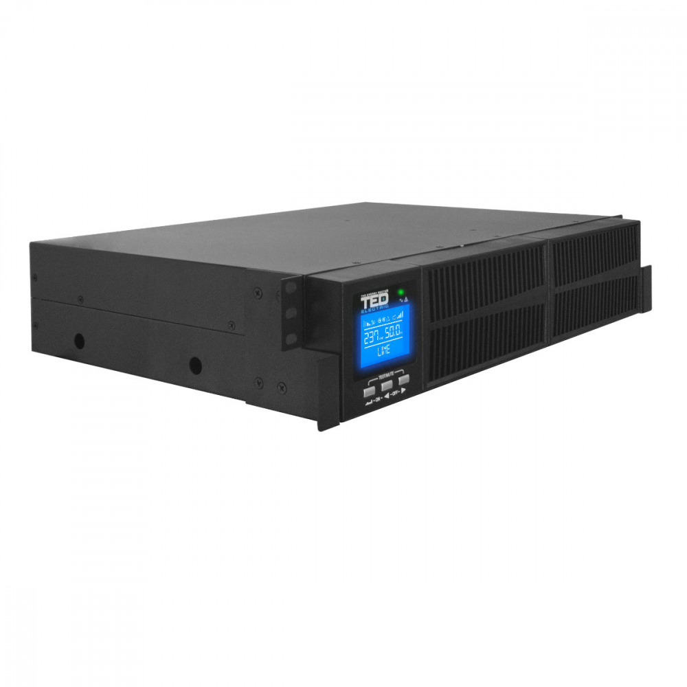 UPS Online Rack/Tower 1000VA 900W Dubla Conversie Sinus Pur 3 Iesiri (Schuko+IEC) Management Remote pentru Retelistica & Servere TED Electric TED004048 [2]