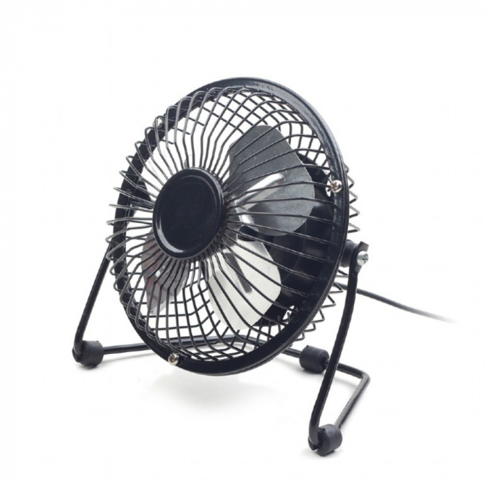 VENTILATOR GEMBIRD de birou, 4" 145x141mm, corp de metal, functie inclinare pt ajustare flux de aer, on-off, black, Gemb [4]