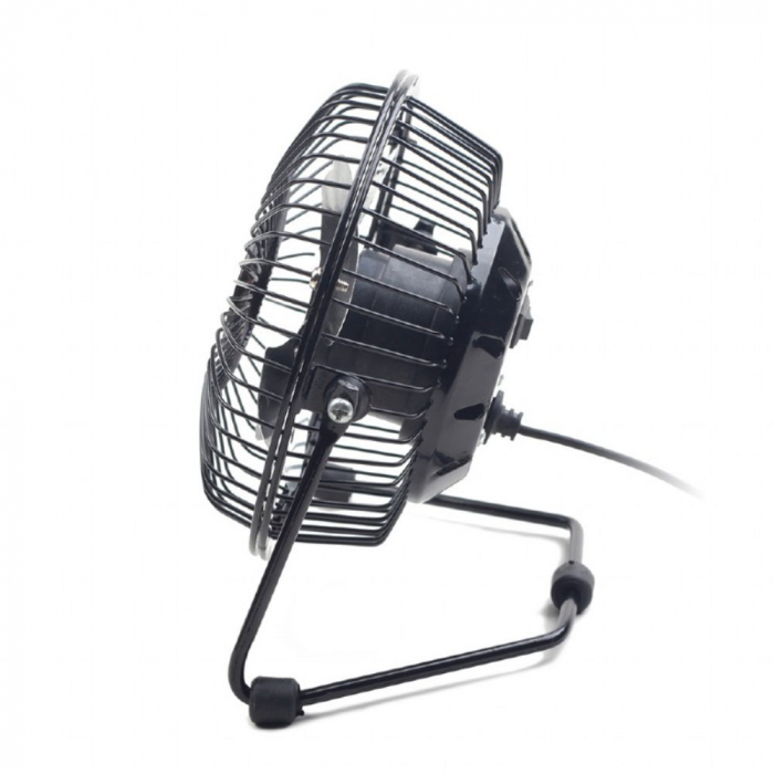 VENTILATOR GEMBIRD de birou, 4" 145x141mm, corp de metal, functie inclinare pt ajustare flux de aer, on-off, black, Gemb [2]