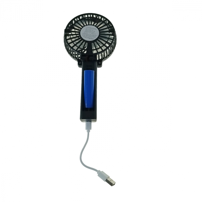 Ventilator portabil, 10.5 cm, cu acumulator 18650, putere 3W, cu maner pliabil, negru [3]