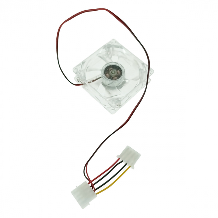 Ventilator PC 80 mm, LED multicolor, 4 pini, molex, 12V, transparent [2]