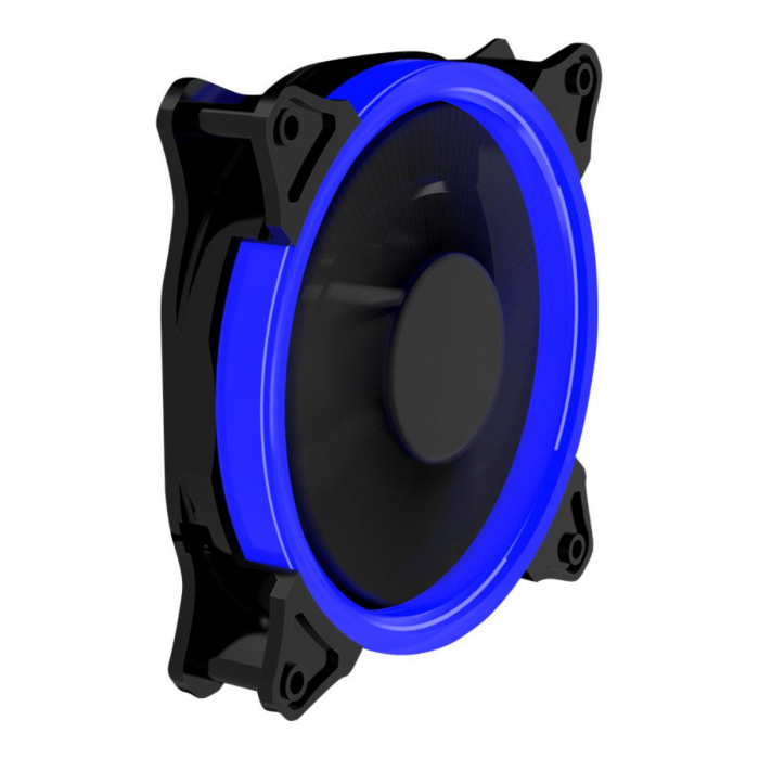 Ventilator PC, Gembird Huracan 200B, 120 x 120 x 25 mm, 16 Led albastre, 3p + 4p, 1100 rpm, 12V [2]