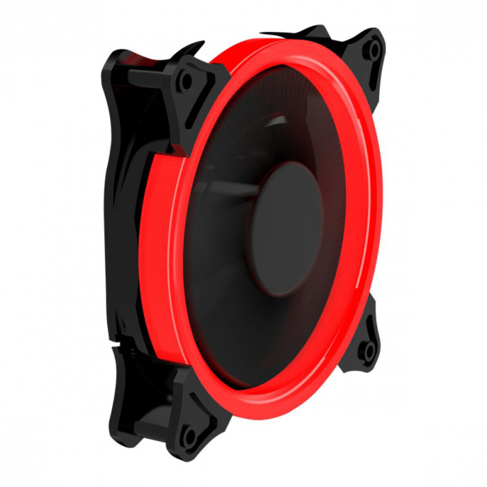 Ventilator PC, Gembird Huracan 200R, 120 x 120 x 25 mm, 16 Led rosii, 3p + 4p, 1100 rpm, 12V [2]