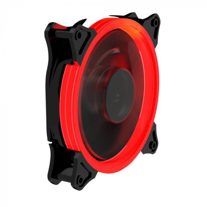 Ventilator PC, Gembird Huracan 200R, 120 x 120 x 25 mm, 16 Led rosii, 3p + 4p, 1100 rpm, 12V [5]
