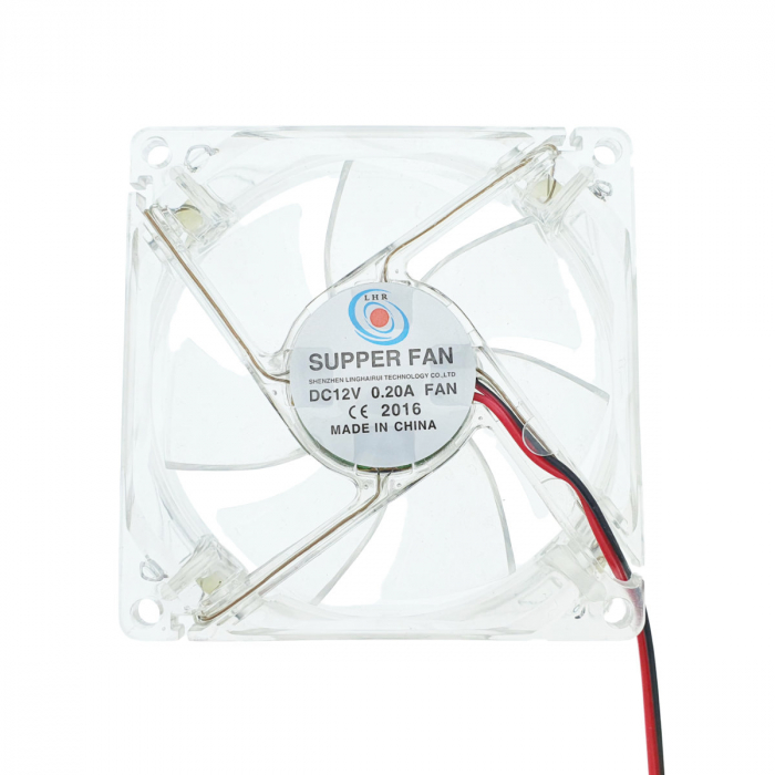 Ventilator PC, LHR Super fan, iluminare LED albastra, 80 x 80 x 25 mm , 3000RPM, 12v, 0.20A [3]