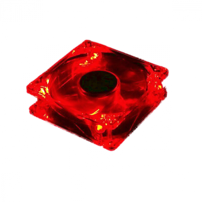 Ventilator PC, LHR Super fan, iluminare LED rosie, 80 x 80 x 25 mm, 3000RPM, 12v, 0.20A [4]