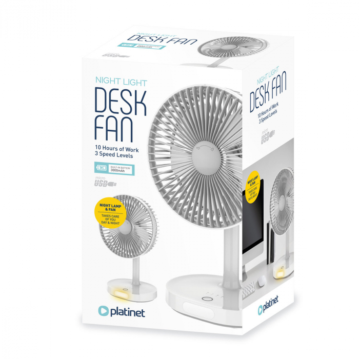 Ventilator de masa, portabil, Li-Ion, 3000 mAh, 3 viteze, diametru 140 mm, led [6]