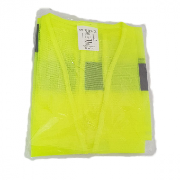 Vesta de semnalizare cu banda reflectorizanta, marime universala, verde [3]