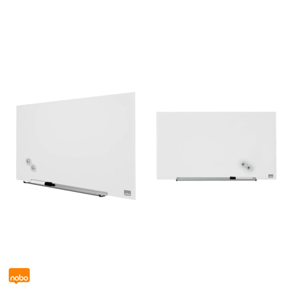 Whiteboard magnetic din sticla Nobo Diamond Widescreen 31 inch, fara rama, montaj ascuns InvisaMount, 680x380 mm, alb [5]