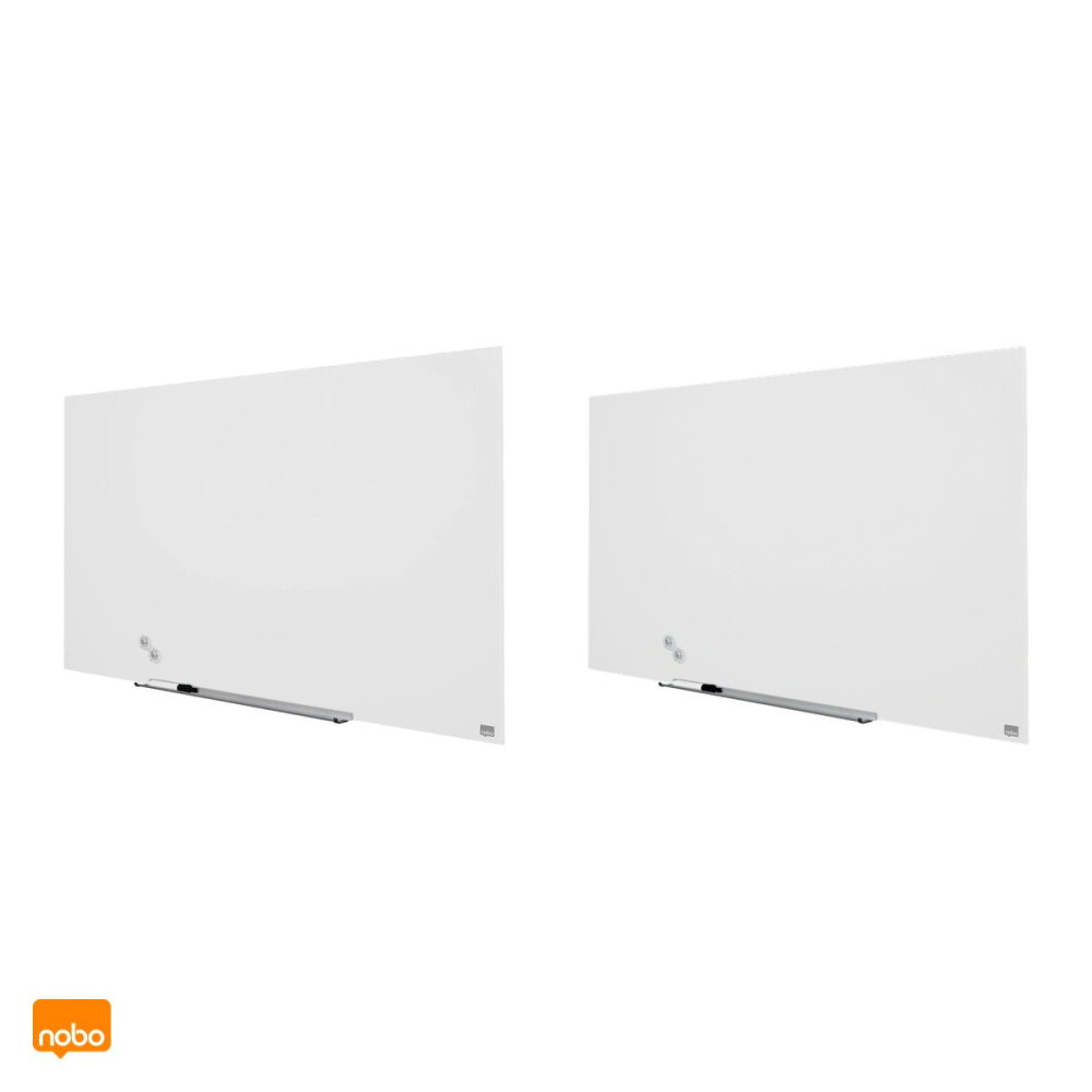 Whiteboard magnetic din sticla Nobo Diamond Widescreen 57 inch, fara rama, montaj ascuns InvisaMount, 1260x711x22 mm, alb [5]