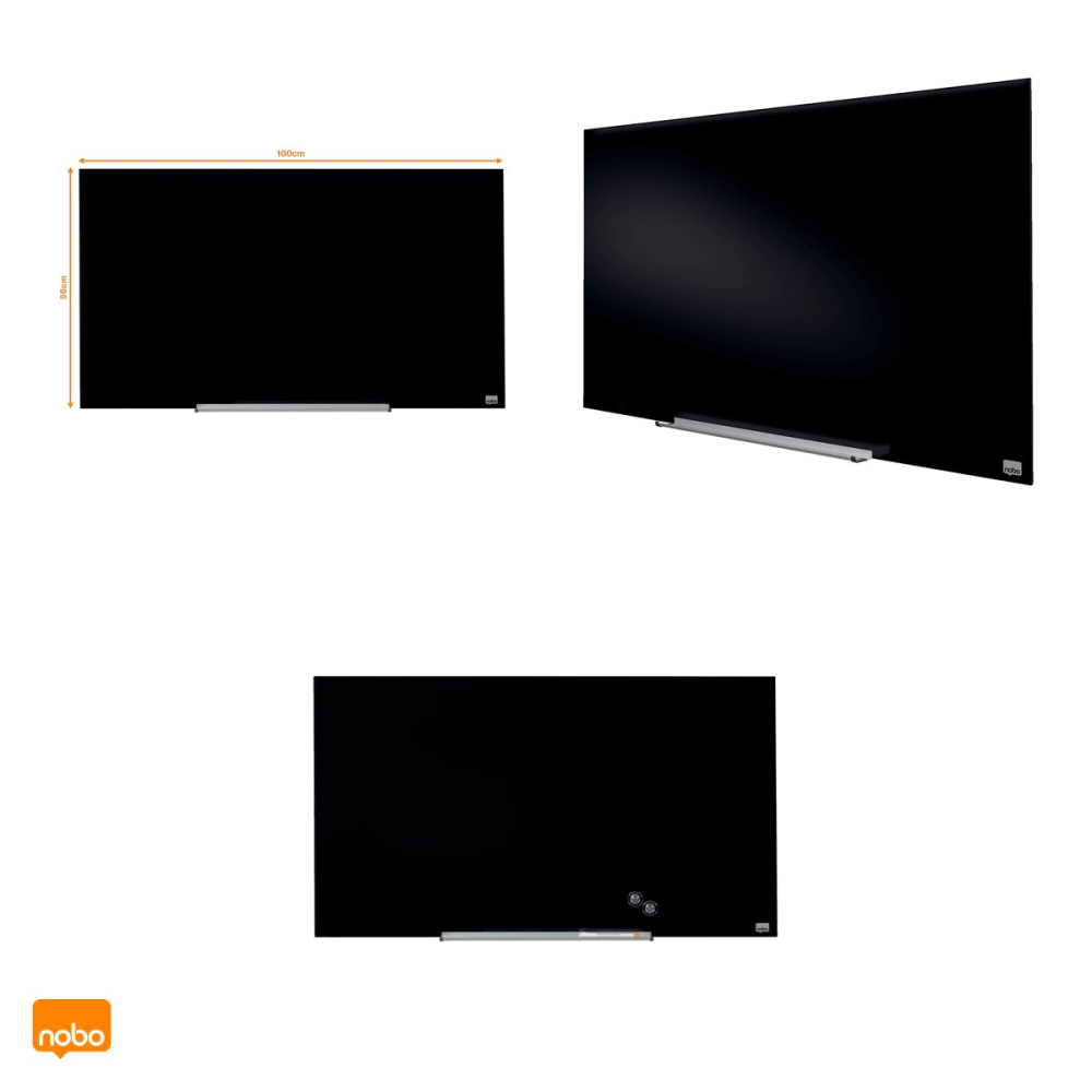 Whiteboard magnetic din sticla Nobo Impression Widescreen 43 inch, fara rama, montaj ascuns InvisaMount, alb [4]