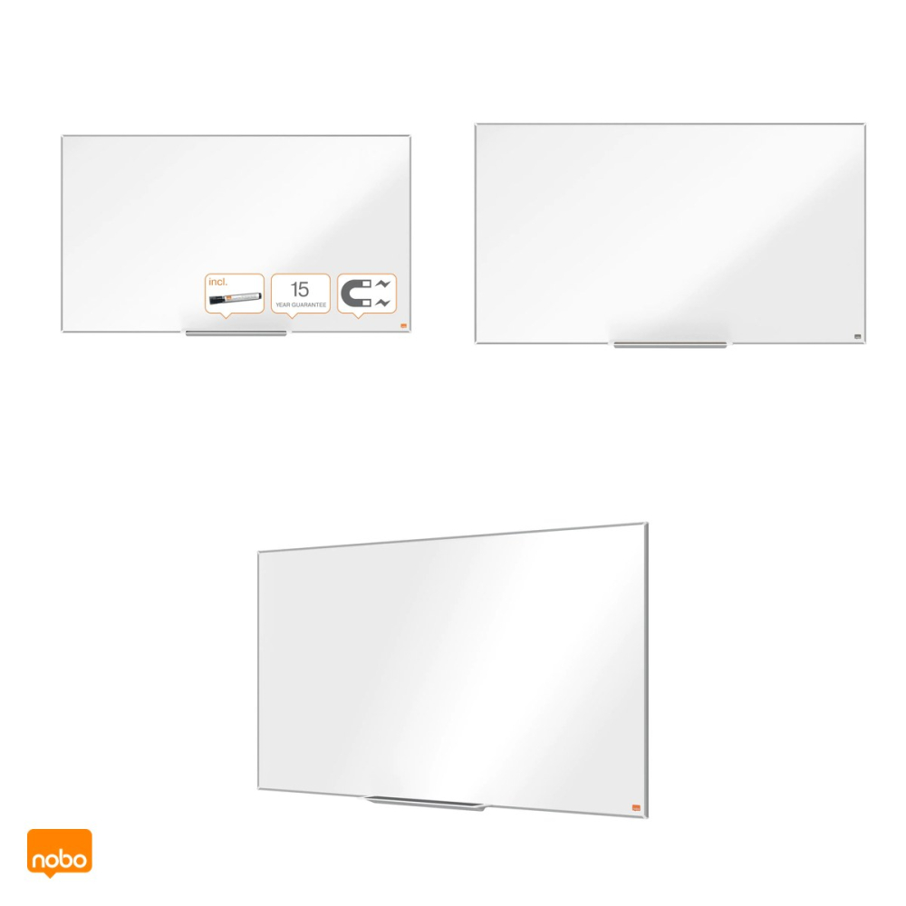Whiteboard magnetic Nobo Impression Pro Widescreen 55 inch, otel lacuit, montaj ascuns InvisaMount, tavita si marker incluse, 1220x690 mm, alb [4]