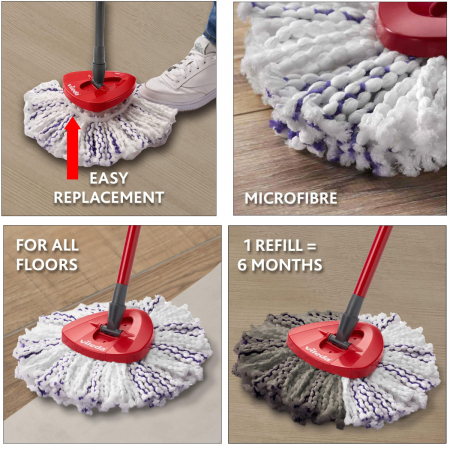Rezerva mop Vileda Turbo 3in1 22743, din microfibra, alb cu mov [2]
