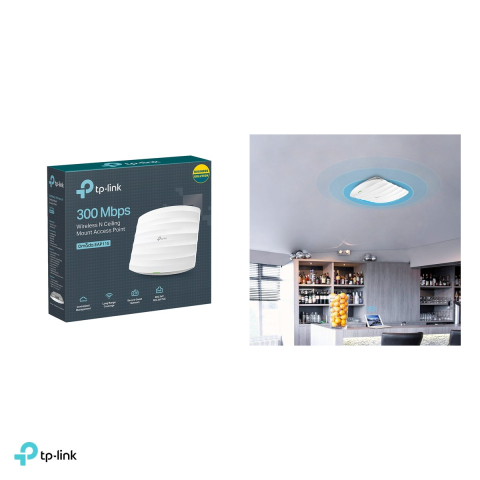 Access point Wi-Fi 4 de tavan TP-Link Omada EAP115, N300, 2.4 GHz, port Fast Ethernet cu PoE 802.3af, alimentator 9 V inclus, acoperire 60 m2, EAP115 [4]