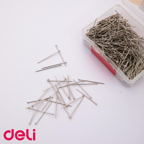 Ace cu gamalie nichelate Deli, 24 mm, cutie plastic 50g, pentru uz birou si activitati creative [4]