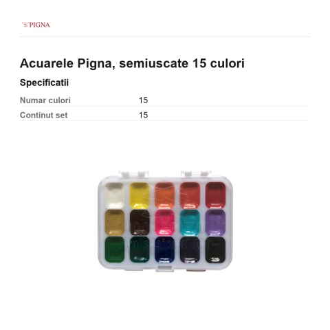Set 15 acuarele Pigna, 15 culori, semiuscate [2]