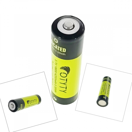 Acumulator 18650 Li-Ion, OTYTY BRC-18650-4200, 3.7V 4200mAh, verde cu negru [4]