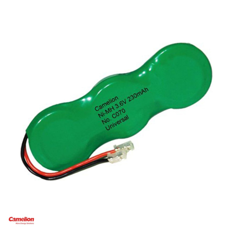Energy - Acumulator Camelion C070 230BVH3LMU, Ni-MH, 3.6 V, 230 mAh, cu fir si conector, 3 pastile, preincarcat, bulk
