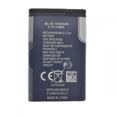 Acumulator Li-ion BL-5C, 1020mAh, 3.7V 3.8Wh, pentru dispozitive electronice [2]