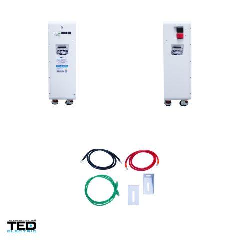 Acumulator LiFePO4 TED Electric 51,2 V, 200 Ah, 10,24 kWh, montaj pe perete sau pe podea, BMS, Wi-Fi, Bluetooth, ecran LCD, 745 x 415 x 235 mm, TED008978 [3]