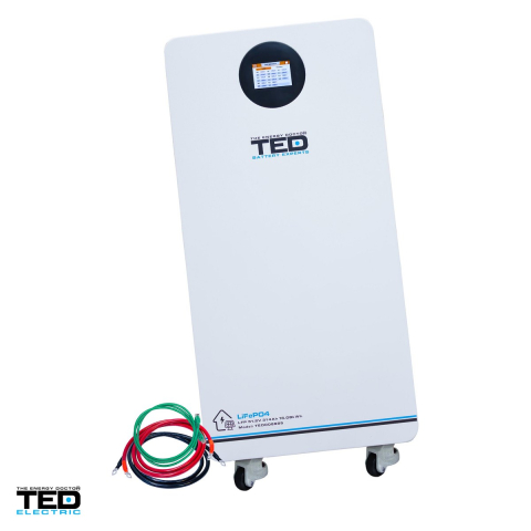 Baterii LiFePO4 - Acumulator LiFePO4 TED Electric 51,2 V, 314 Ah, 16,08 kWh, montaj pe podea, BMS, Wi-Fi, Bluetooth, ecran LCD, 900 x 415 x 235 mm, TED008985